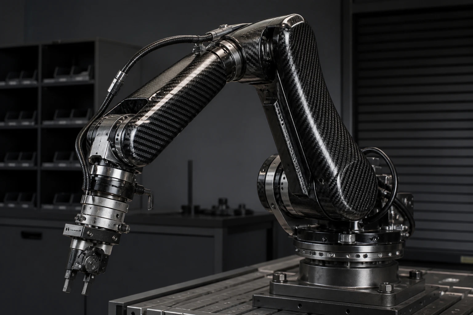 Illustrative robotics & automation context for machined carbon fiber parts
